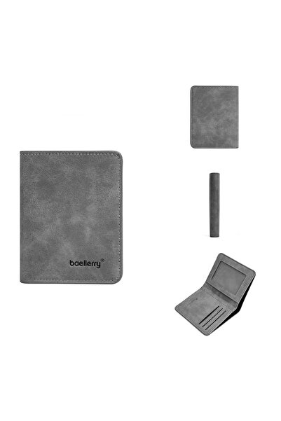 choice2 gray Baellerry Wallet for Men PU Leather Front Pocket Minimalist Mone...
