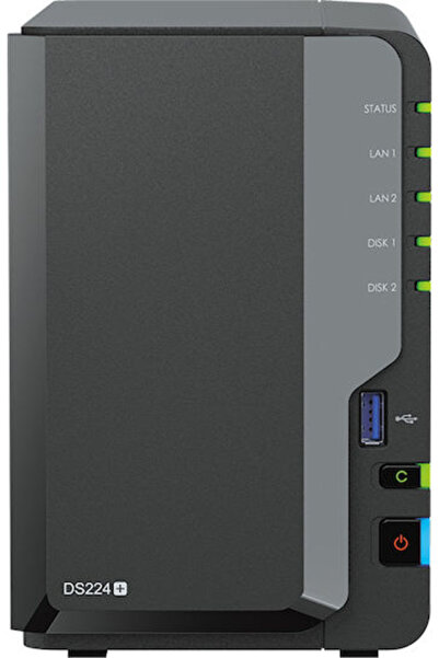 SYNOLOGY DiskStation DS224+ NAS Tower με 2 υποδοχές για HDD/SSD και 2 θύρες E...