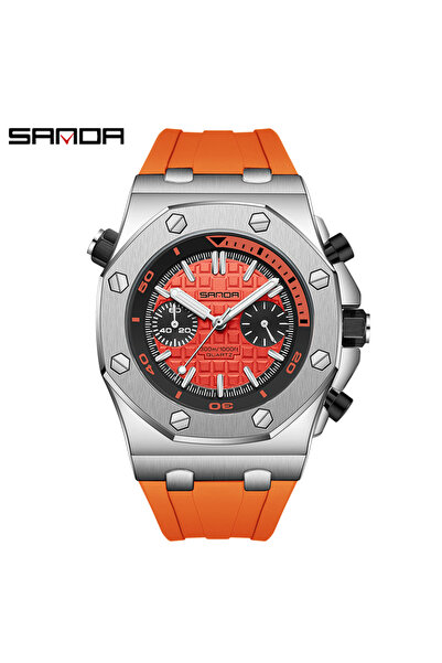 Choice ساعات رجالية كاجوال من Orange Royal Fashion بمينا كبير وسوار من السيلي...