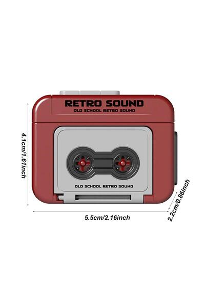Choice Red Vintage Tape Recorder Keychain With Music Small Recording Music Bo...