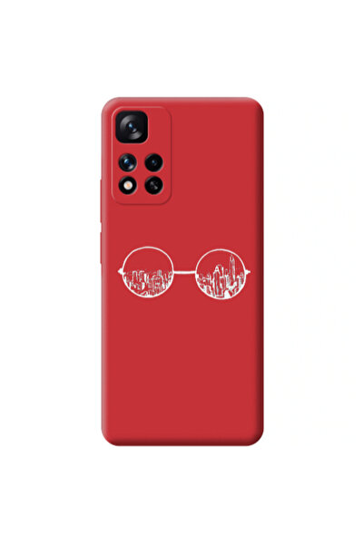 Other Xiaomi Redmi Note 11 Pro 5G Sunglasses Red Colored Silicone TPU Θήκη