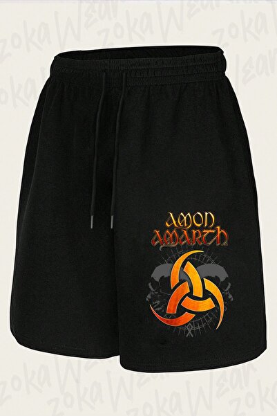 ZOKAWEAR شورت مطبوع بتصميم روك وميتال للجنسين من Amon Amarth
