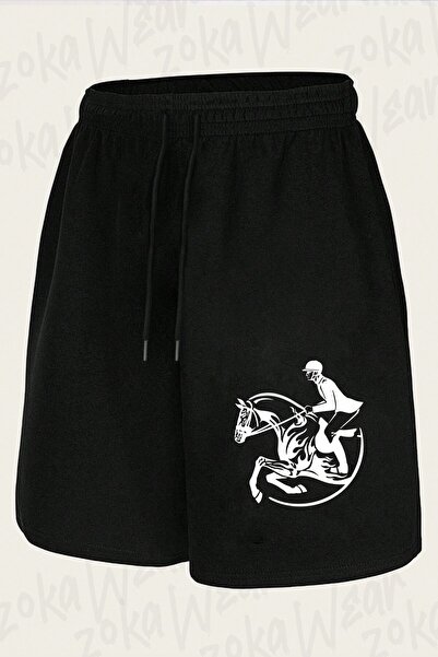 ZOKAWEAR Unisex Σορτς με σχέδιο ιπποδρομίας με στάμπα