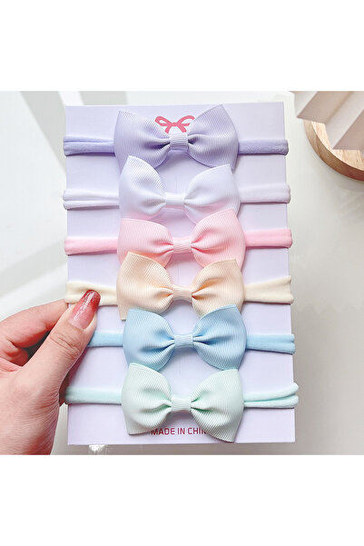 Choice6 6 6Pcs/set Solid Color Grograin Ribbon Bowknot Headband For Girls New...