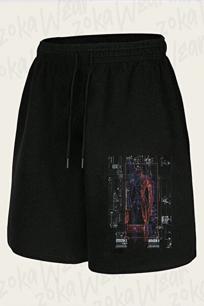 ZOKAWEAR شورت مطبوع بتصميم Armorneon Genesis Evangelion للجنسين