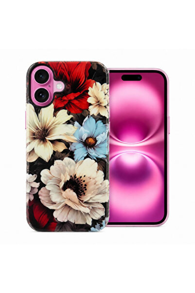 ZetGSM Husă pentru iPhone 16, protecție anti-șoc și design modern - Floral