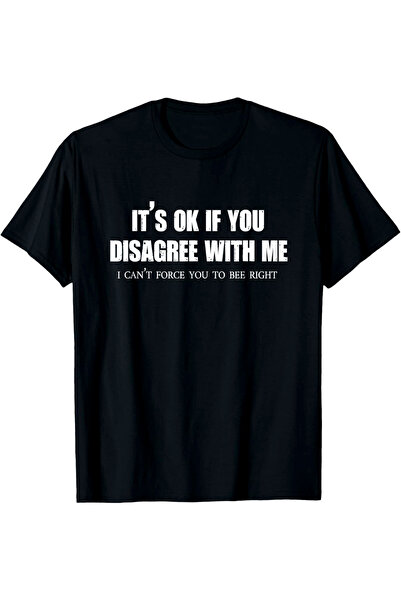 212Wear تي شيرت رجالي بطباعة 'I Can't Force You to Be Right' بأكمام قصيرة، وي...