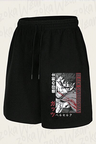 ZOKAWEAR Unisex Berserk Guts (μαύρος ξιφομάχος) Σορτς με σχέδιο χαρακτήρα ani...