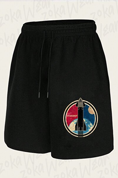 ZOKAWEAR Unisex Spacex Starship Badge Design Printed Shorts