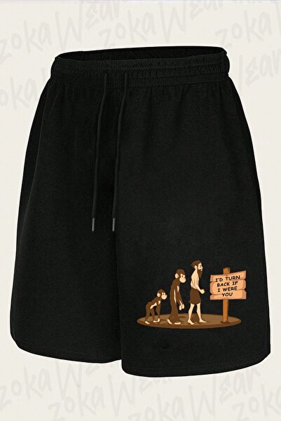 ZOKAWEAR Unisex Human Evolution Illustration Design Printed Shorts