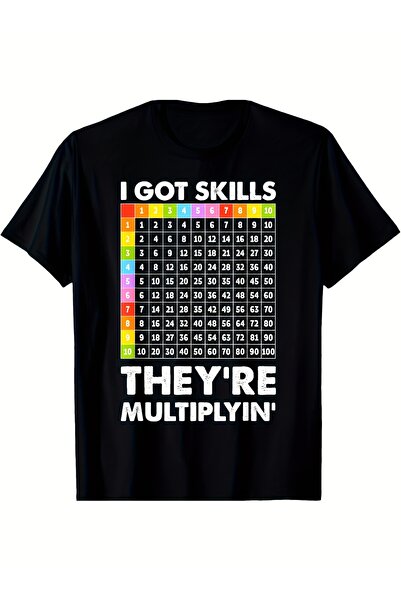 212Wear تي شيرت مطبوع عليه "I Got Skills They're Multiplying" بتصميم مضحك للم...