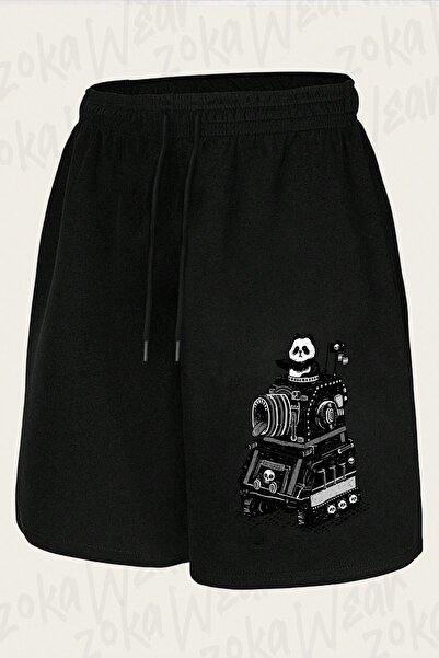 ZOKAWEAR Unisex σορτς με στάμπα σχεδίου κρανίου πάντα