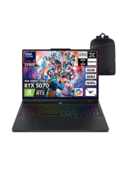 LENOVO Legion Pro5 16IAX10 U9-275HX 32GB 1TB RTX5070 115W 16" OLED Freedos +S...