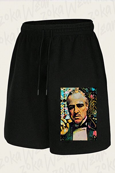 ZOKAWEAR Unisex Σορτς με Αφηρημένο Σχέδιο Godfather και Στάμπα