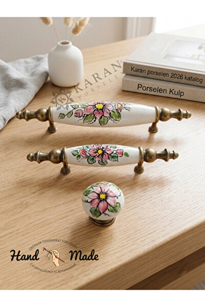 Karan Porselen Porcelain Furniture Drawer Wardrobe Kitchen Cabinet Handle Pin...