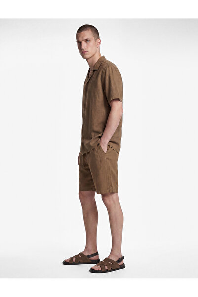 Koton Cotton Regular Fit Turn-Down Collar Short Sleeve Shirt