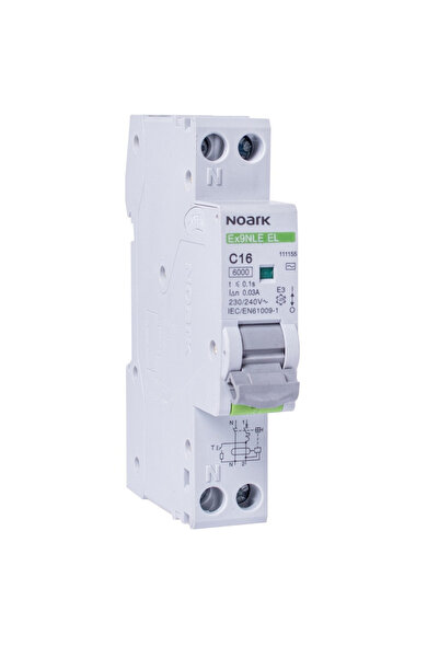 NOARK RCBO într-un singur modul Ex9NLE EL 1PN B16 30mA EU, 111148, Noark, INT...