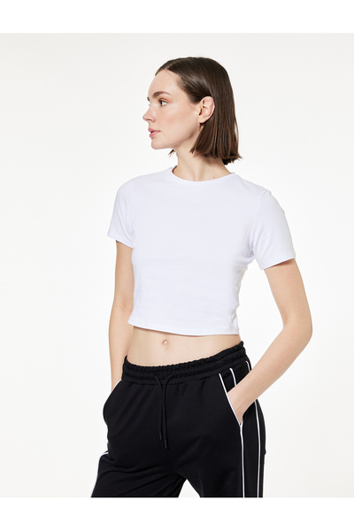 Koton Slim Fit Short Sleeve Cotton Crew Neck Sports T-Shirt