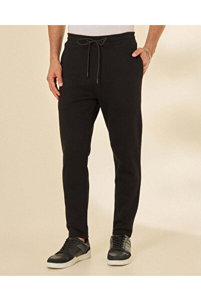 REDTAG Men Black Plain Track Pants
