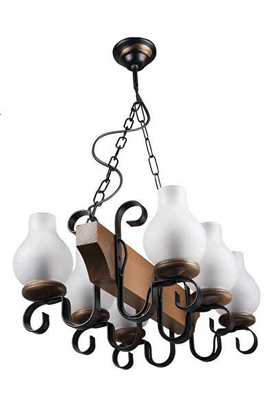 erstecup Полилей Sinna Walnut 6XE14 40W, ерстекъп, DULIE CHANDELIER/PENDANT