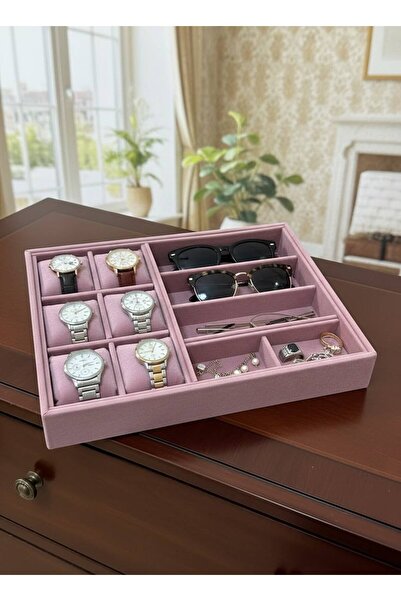 İmpala Kutu Glasses, Watch, Bracelet, Ring, Jewelry Box, Suede Fabric Covered...