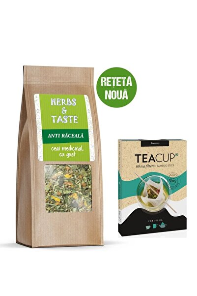 Pronat Pachet Ceai Anti-Răceală + Set Infuzoare TEACUP Finum (60 filtre + bam...