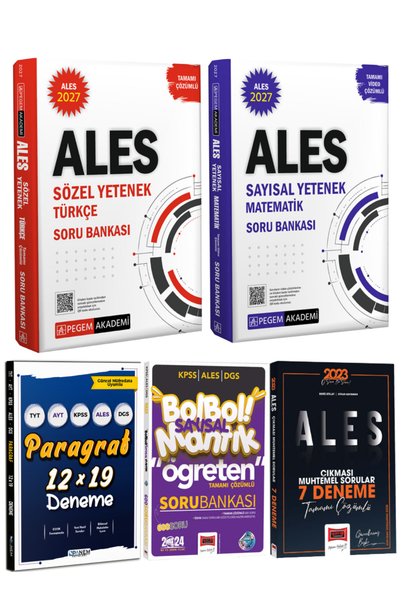 Pegem Akademi Yayıncılık 2027 ALES Sayısal Yetenek Matematik+Sözel Türkçe Sor...