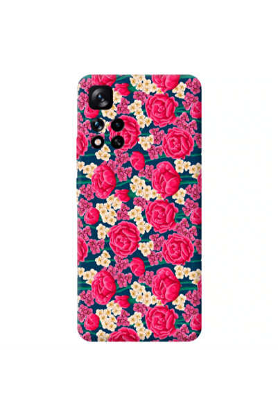 Other Xiaomi Redmi Note 11 Pro 5G Red and pink Flowers Transparent Silicone T...