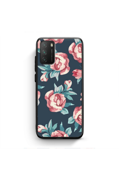 Other Xiaomi Poco M3 Purple roses Black Glossy Θήκη