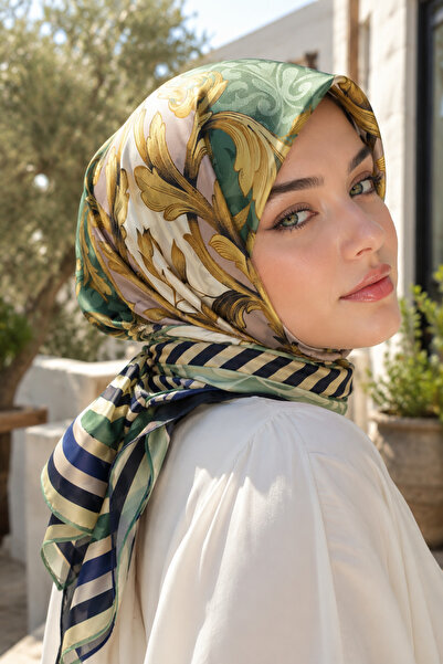 EBRUTESETTÜR Patchwork Pattern Scarf Series Green