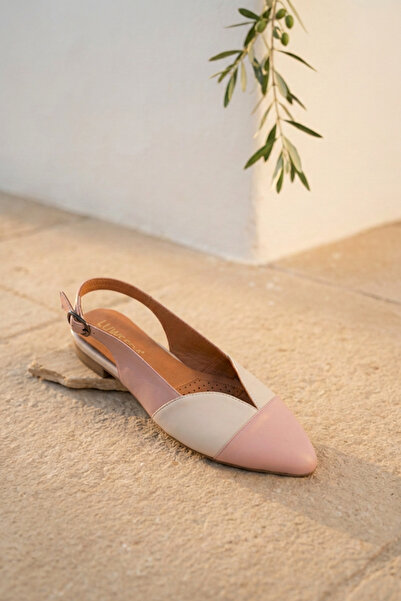 Luwesda %100 Deri Kadın Sivri Burun Slingback Babet – Günlük Şık Arkası Açık ...