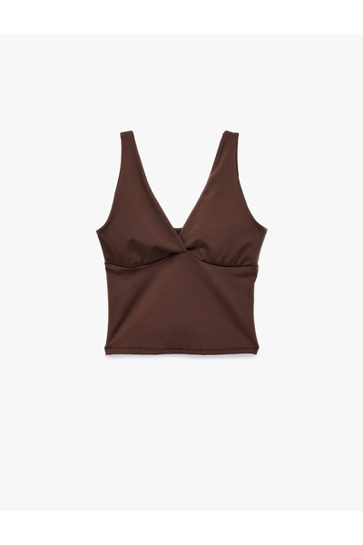 Koton Slim Fit Interlock Sleeveless V-Neck Sports Blouse
