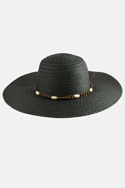 AKSESUARIM Wooden Beaded Straw Hat