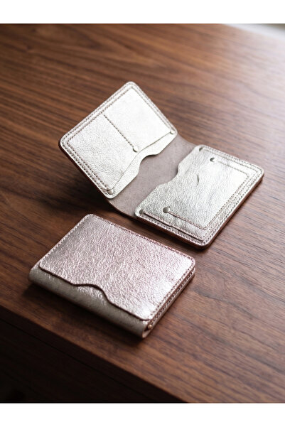 LUNA LUSTER Leather Shiny Gold Print Passport Holder & Card Holder & In-Car O...