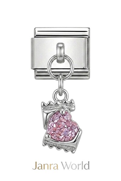 JANRA WORLD İtalyan Charm Süslü Charm 0.9mm İtalyan Charm Bileklik Uyumlu Pas...
