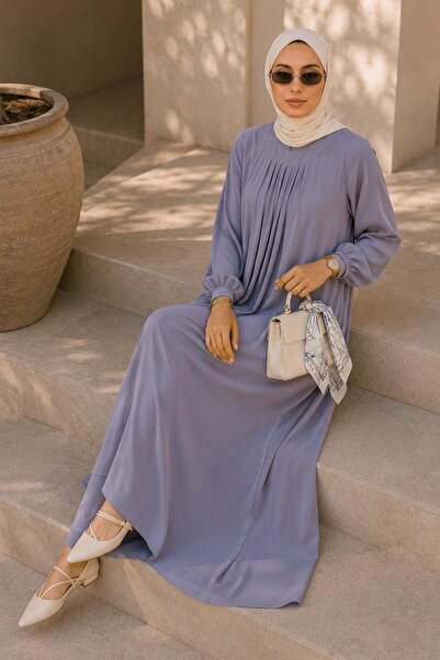AFVENTE Lina Plus Size Pleated Ferace Ebise Gray