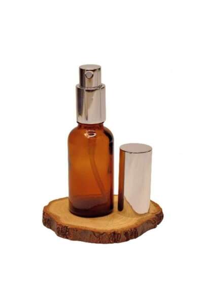 Glass Sticlă chihlimbarie cu pulverizator, pulverizator argintiu GL18, 30ml