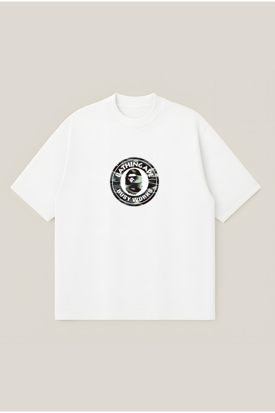 Moon Dancer A Bathing Ape Busy Works Black Printed Oversize Boxy Cut Unisex 1...