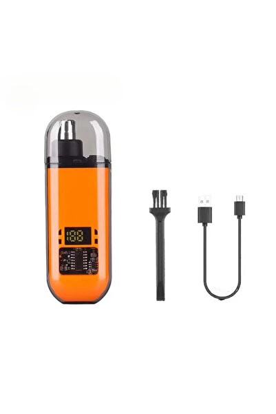 Choice Orange Electric Nose Hair Trimmer Rechargeable Waterproof 360° Rotatin...