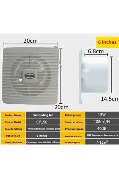 Choice9 EU 220 V New 145mm hole size 220V EU/UK/AU 4"6" Electric Exhaust Fan ...
