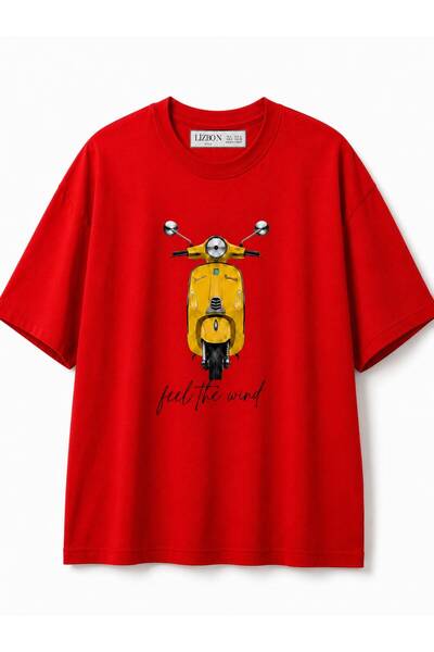 Lizbon Style Women's Oversize 100% Cotton Motorcycle Printed Comfortable Fit ...