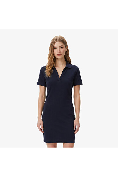Nautica Kadın Lacivert Slim Fit Kısa Kollu Elbise