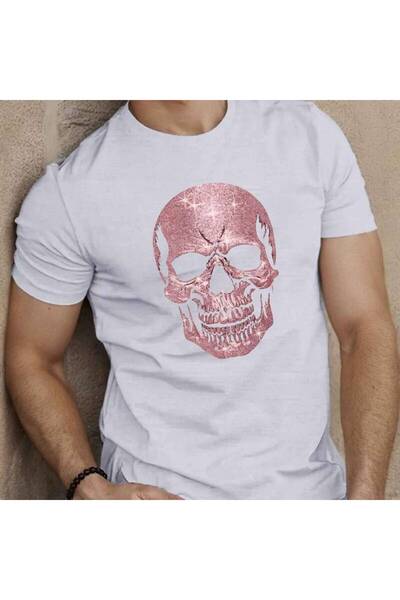 212Wear Men'S Short-Sleeve Summer T-Shirt Featuring a Sparkling Skull Design