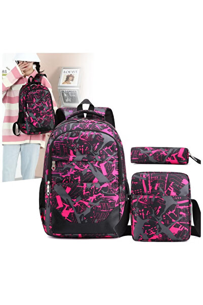TAPIT 3Pcs School Backpack Set, Large Capacity Book Bag School Bags with Cros...