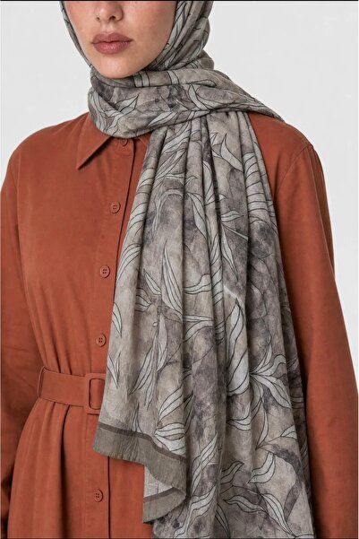 minelesarp Mooncorn Nature Leaf Patterned Cotton Viscose Shawl 75X190 cm – Li...