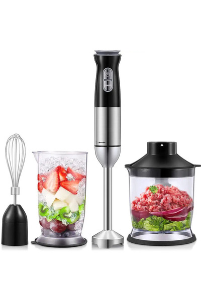Amir Set blender de mână 4-în-1 SONYMAX cu funcție turbo, 9 viteze, cană de 5...
