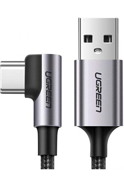 Ugreen US284 Γωνία (90 ° Πλεγμένο καλώδιο USB 2.0 USB-C αρσενικό - USB-A 18W ...