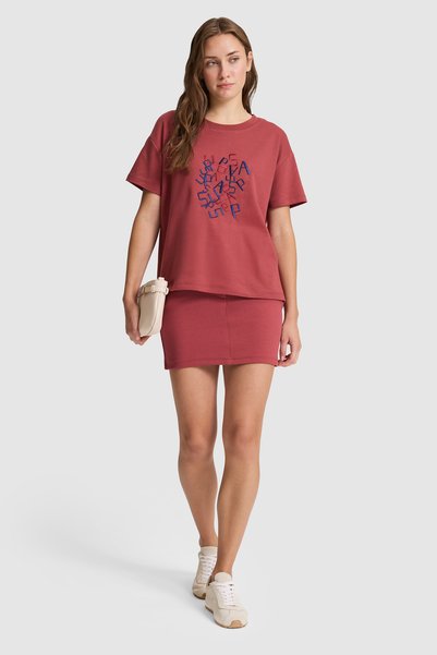 U.S. Polo Assn. Tricou Cherry cu guler rotund pentru femei 50323491-VR223