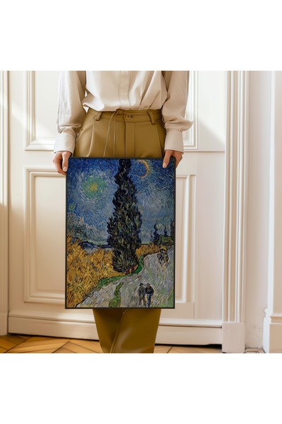 Pegziz Pictură de Vincent van Gogh: Arborele de chiparos și calea înstelată |...