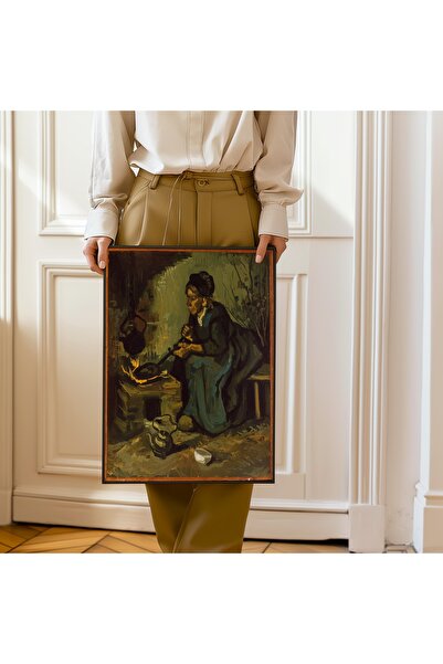 Pegziz Vincent van Gogh Femeie țărăncă așezată lângă șemineu (1885) Pictură |...